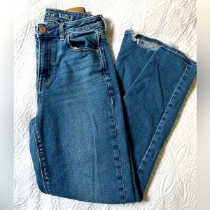American Eagle Destroyed Medium Wash Mom Jeans